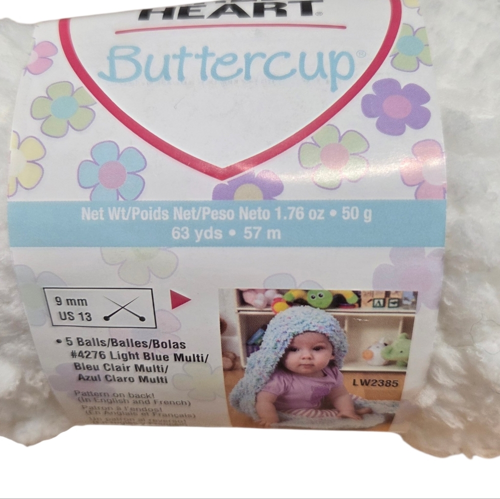 Red Heart Buttercup DISCONTINUED “White” - New Lot Of Seven Skeins Crochet Knit - Picture 4 of 10